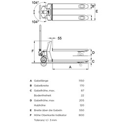 RAVAS-4100L Wiegender Handhubwagen Performance Line